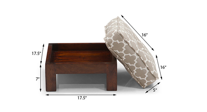 Tribal Coffee Table Set (Walnut & Morocco Lattice Beige)